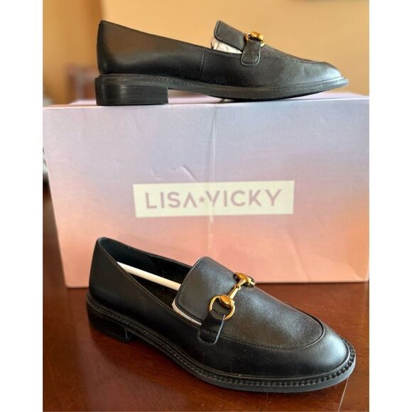 LISA * VICKY (NORDSTROM) - 🎉HP🎉 NIB - L Sz 6 "Zany-V" Sheep Napa Leather Loafers - Picture 11 of 14